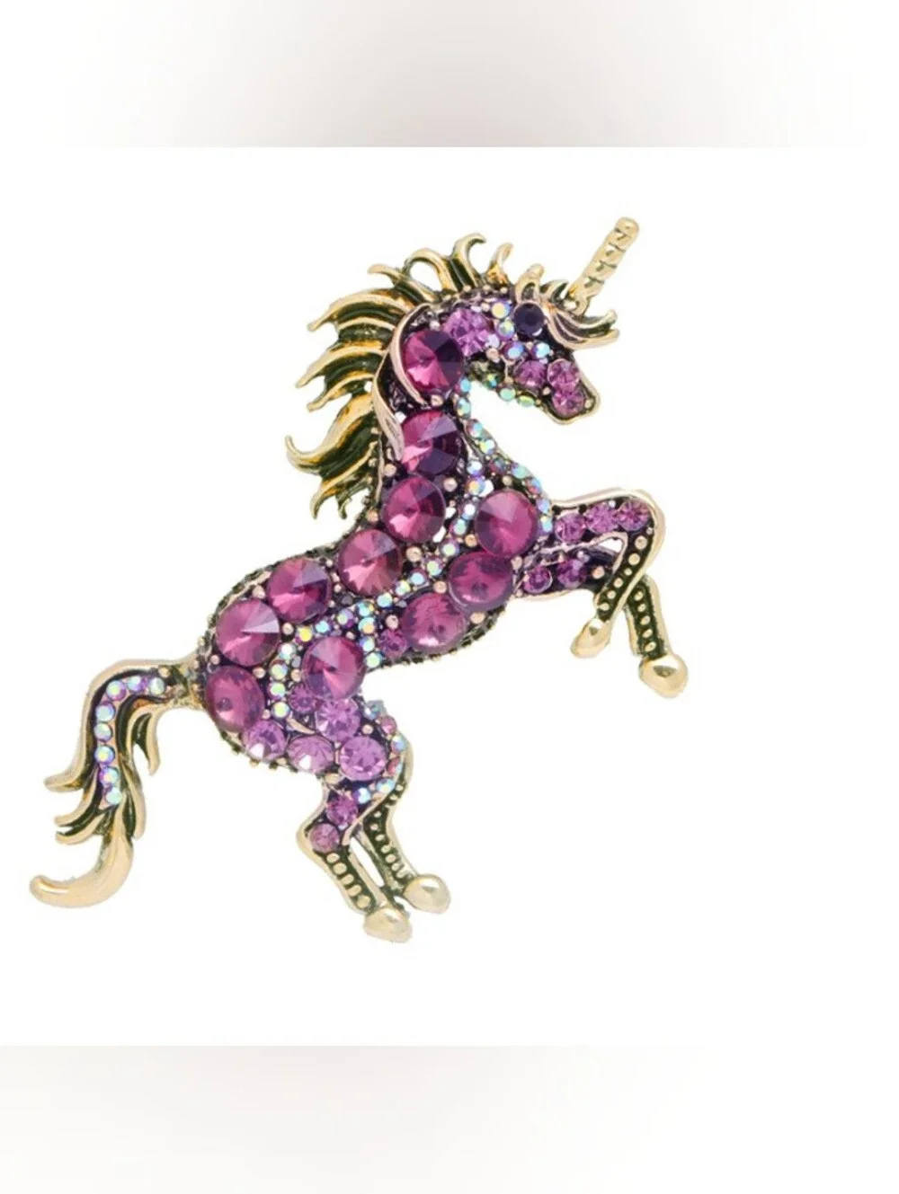 Purple Crystal Unicorn Brooch/Pendant